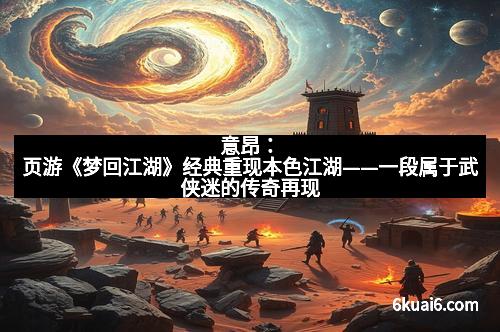 意昂：页游《梦回江湖》经典重现本色江湖——一段属于武侠迷的传奇再现